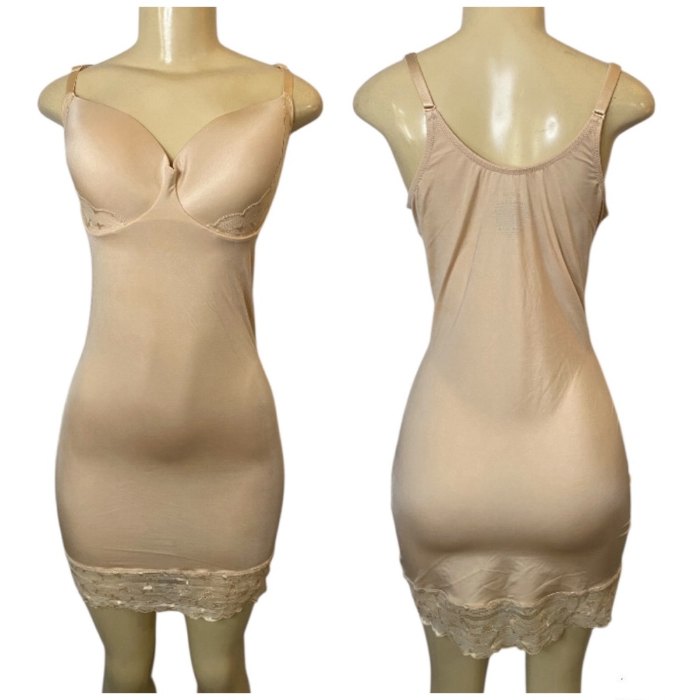 Red Hot Spanx Shapewear Lace Full Slip Size 1X Firm Control Soft Nude
